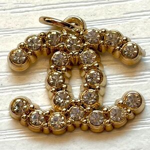 Gold and Crystal Zipper Pull Charm - CC